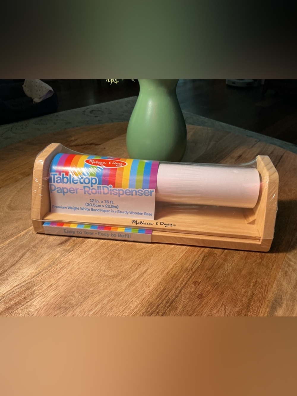Melissa & Doug Wooden Tabletop Paper-Roll Dispenser
